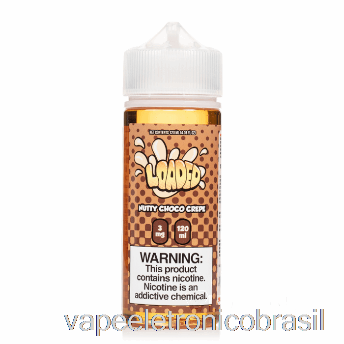 Vape Eletrônico Nutty Choco Crepe - E-líquido Carregado - Vapores Implacáveis ​​- 120ml 0mg